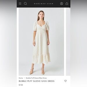 Endless Rose Bubble Puff Sleeve Maxi Dress